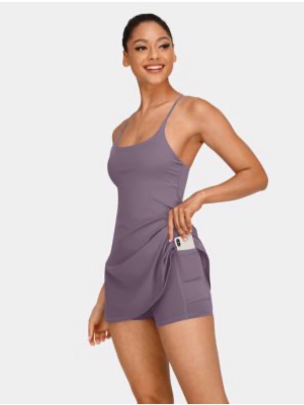 Halara SoftlyZero™ Plush Backless Active Dress-Easy Peezy Edition (Tulip Purple)